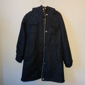 BCBG Womens Boucle Cold Weather Walker Coat - Gray - Size Small